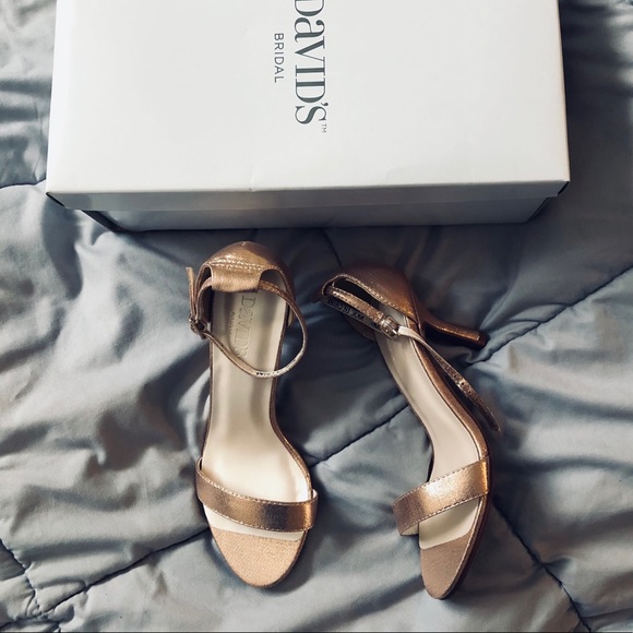 David’s Bridal Rose Gold Heels - Picture 3 of 4